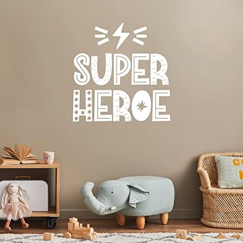 Vinyl Стикер на стената - Super Heroe /Супер Герой - 15 x 15 - Модерен Сладък Забавен Дизайн, Стикер с Цитати на испански за Дома, Стаята за деца, Детски, Игри стая, Детска градина,