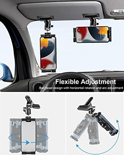 Държач за мобилен телефон с сенника за кола [Суперметаллический скоба 360 °] Планина за мобилен телефон с козирка за автомобил, Универсална скоба за телефон на волан?
