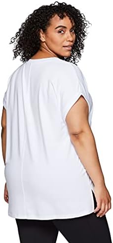 RBX Active Дамски Модни Плюс Размера на Свободна Засаждане, Дишаща Тениска За Практикуване на Йога С Къс Ръкав За Бягане