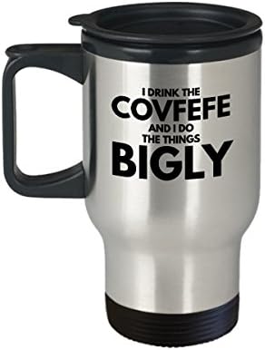 Пътна чаша Covfefe - чашата за Кафе Covfefe - Trump Mug - Кафеена Чаша От неръждаема стомана за 14 грама