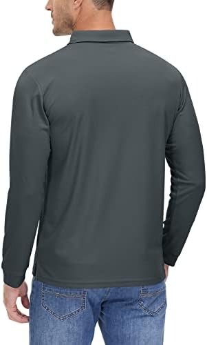 Мъжки ризи Поло TACVASEN за голф, Бързосъхнеща Влагоотводящая Лесна Ежедневна Риза с Дълъг ръкав и 3 Копчета