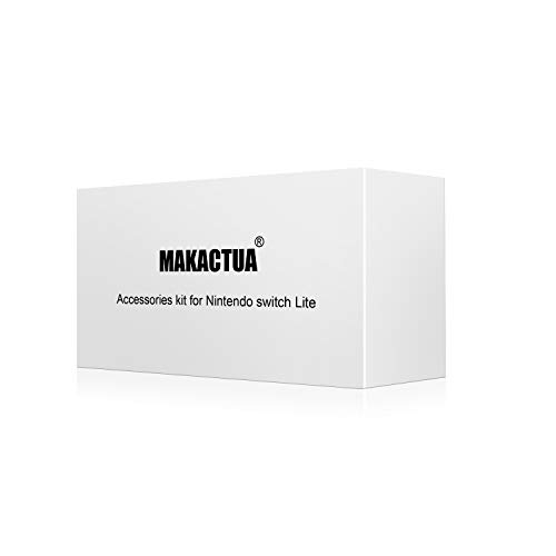 Комплект аксесоари MAKACTUA 12 в 1 за Nintendo Switch Lite, Комплект за NIntendo Switch с калъф Comfort Grip, Мек Защитен калъф от TPU Защитно фолио за екрана, USB кабел, Стойка за регулиране на въз?