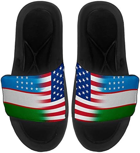 Най-сандали с Амортизация ExpressItBest/Пързалки за мъже, жени и младежи - Флаг на Узбекистан (Узбекистан) - Флаг Узбекистан