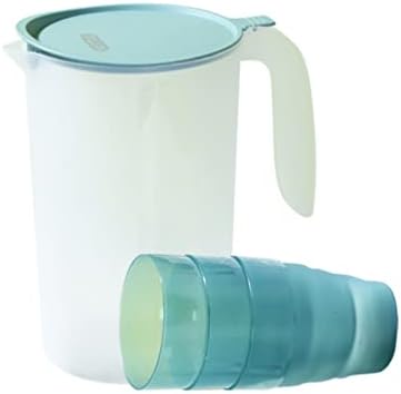 Luxshiny 1 Комплект Пластмасова Кана За Вода, Комплект Чаши, Кана за Студен Чай, Кана за Лимонада, Кана за Топла и Студена
