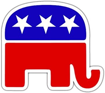 Републиканската Стикер във формата на Слон С Логото на RNC, Предизборната Стикер Върху Бронята на Колата Стикер Консервативната (3 инча)