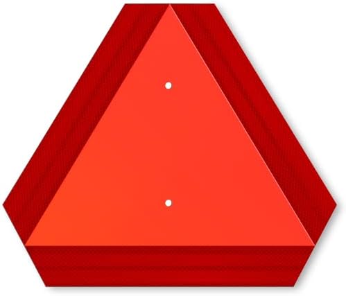 SWEETAPRIL (Опаковка от 02) Знак на бавно движещо се превозно средство, Триъгълни табели от алуминий, без ръжда, 14 X 16, Diamond рефлектор с дебелина от 40 Мил за голф-кара, на трак