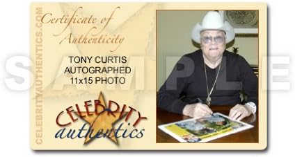 Пощенска картичка на Тони Кертиса с автограф 11x15 Великият измамник В лобито на
