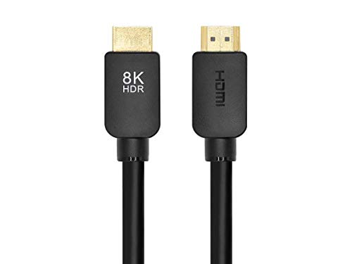 Високата кабел HDMI Monoprice 8K без лого - 4 фута - Черно | 48 gbps, динамичен HDR, eARC, съвместимо с Sony PS5, Xbox