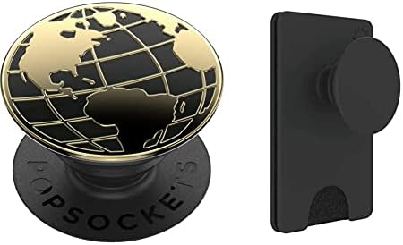 PopSockets: носи етикет за услугата дръжка със сменен покрив за телефони и таблети - Емайл калъф Globe Trotter и чантата си за телефон с разширяваща се дръжка за телефон, държач
