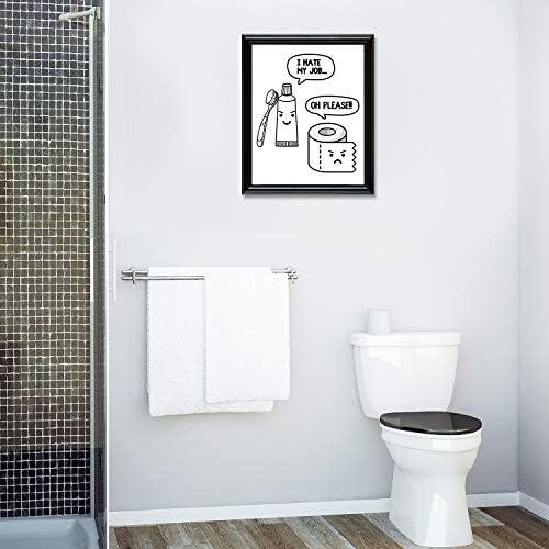 Забавен интериор в банята и щампи за баня - Декор на стените на банята - Стенно изкуство баня - Щампи за баня - Смешни