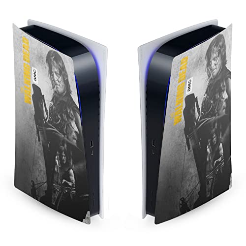 Карл Двойна Експозиция Дарил Диксън Графика Vinyl Стикер На Предната панел Калъф за игра кожа, Съвместим с конзола Sony Playstation 5 PS5 Digital Edition