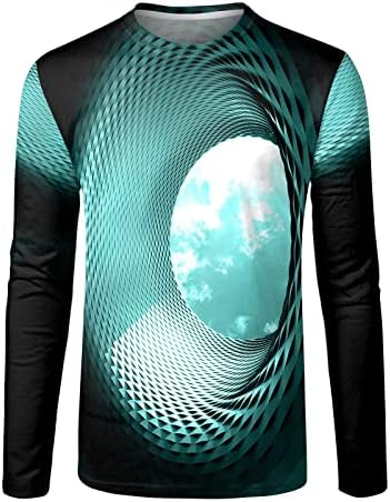 ZDDO 2022 Есенни мъжки ризи с дълъг ръкав, улични Тениски с 3D цифрово графичен принтом с кръгло деколте, Ежедневни, Спортни Блузи За Тренировки