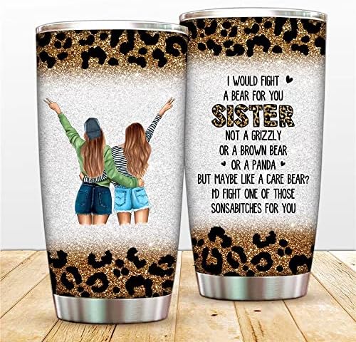 Чаши, Пътна Чаша Bestie с вакуумна изолация, чашата за Кафе Best Friends Tumbler Sister с капак-Соломинкой, Дамски чаша