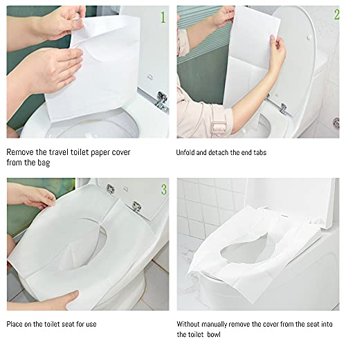 Калъфи за седалки на тоалетни чинии за Еднократна употреба, 50 Смываемых Хартиени Пътни Покривала за автомобилни седалки