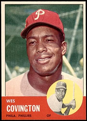 1963 Topps 529 Уес Covington Филаделфия Филис (Бейзболна картичка) Ню Йорк / MT Phillies