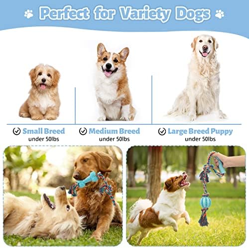 Детски Играчки за дъвчене за кучета AUKZON, 6 опаковки, Играчки на въже, за кучета, Неразрушаемые - Издръжливи Играчки