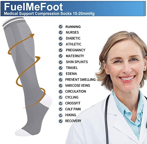 3 Опаковки Компрессионных чорапи от мед - Компресия чорапи за жени и мъже, Circulation - най-Добрите за медицински цели,