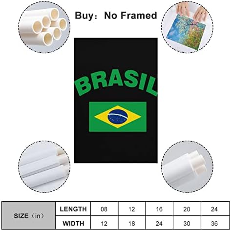 Флаг на Бразилия Печатна Картина на Стенно Изкуство, Съвременно Произведение, Вертикална Подвесная Картина за Декорация