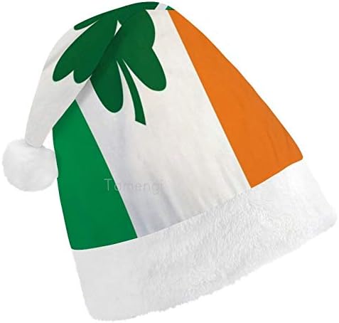 Коледна Шапка на дядо коледа, Знаме на Ирландия Детелина, Коледна Празнична Шапка за Възрастни, Комфортни Коледни Шапки