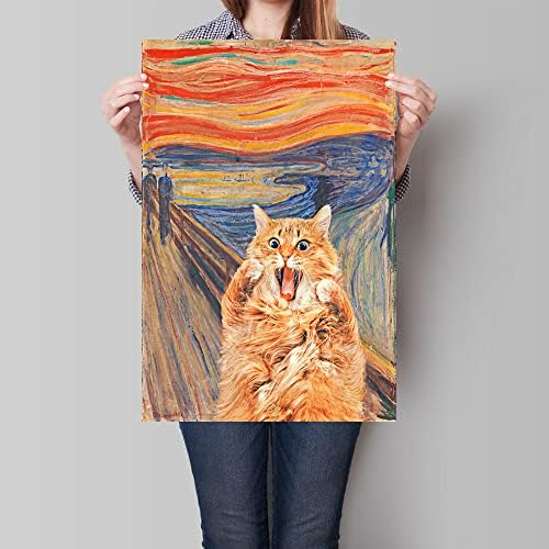 Абстрактен Едуард Мунк Платно Монтиране на Изкуството на Прочутото Изкуство Вик Смешно Котка Естетически Постер Принт Ретро Модел Orange Галерия Стенен Декор на Кар?