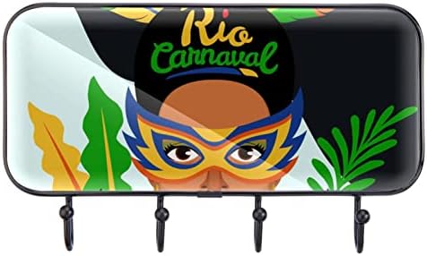 Rio Carnaval Красива Дамска Закачалка за дрехи с принтом Папагал, Монтиране на стена, Входна Закачалка за дрехи с 4 Куки