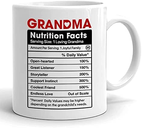 Чаши за кафе WASSMIN за баба Подаръци за Баби на внуци - Факти за храненето на баба Чаша Nana - Чудесен Коледен Подаръчен комплект за Ден на майката, за Баби на Внучки, Внук,