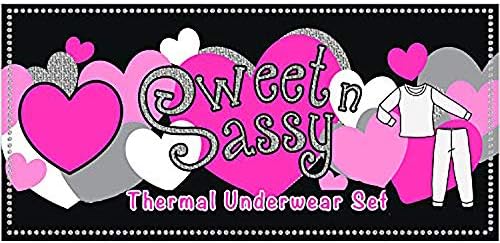 Топлинна бельо Sweet & Sassy за момичета - Вязаный топ с вафли и долни гащи от 4 теми (За деца / Момичета)