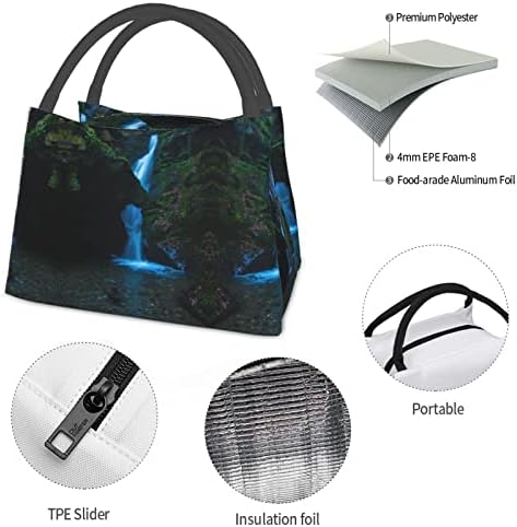 Чанта за обяд с принтом Evealyn Waterfall Cliff - Обяд-бокс Преносими богат на функции Термоизоляционная чанта, Подходяща