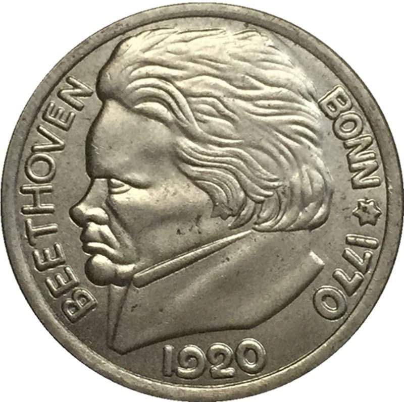 Германската Монета 1920 Г., която е Изработена от Никел, Антични Монети, Колекция от монети, Изработени ръчно.