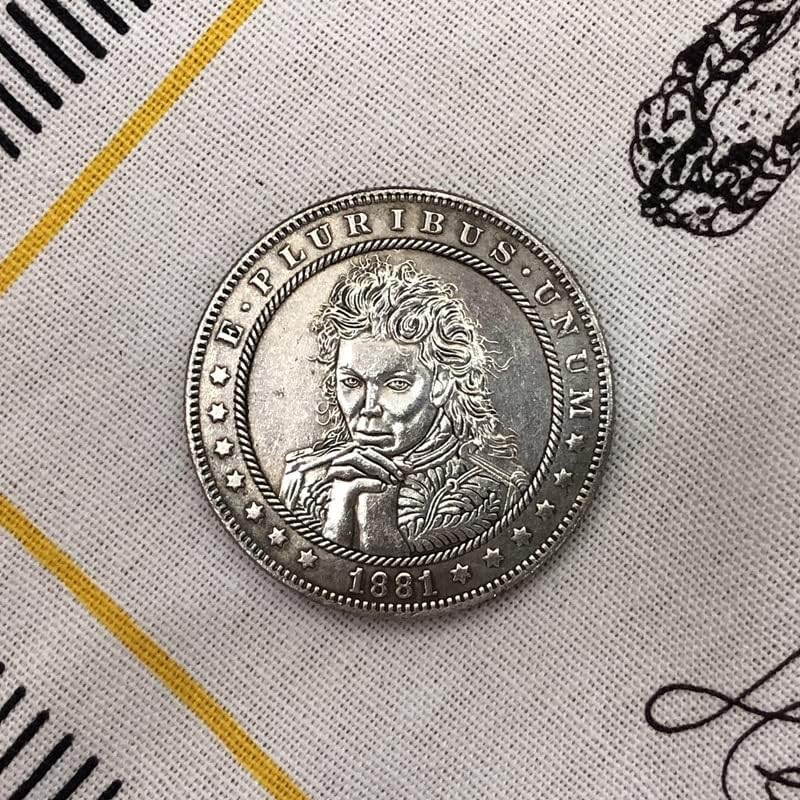38 ММ Антични Сребро Доларова Монета Американски Морган Скитник Монета 1881CC Занаят 80