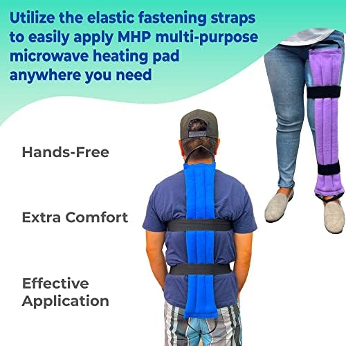 Микровълнова топло за облекчаване на болки в гърба, врата и раменете с 2 еластични крепежни ленти за употреба без помощта