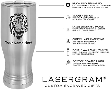Чаша Пилснера LaserGram 14 грама С Вакуумна Изолация, д-р на медицинските науки, Приложен Лична Гравиране (Неръждаема