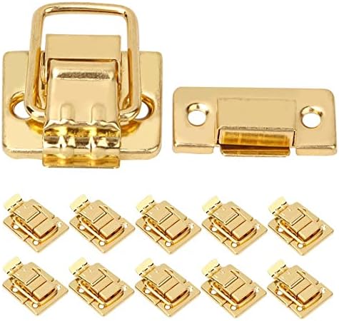 Комплект Ключалки от Златисто неръждаема Стомана от 10 теми - 28x40 мм, Защелкивающиеся брави за Кутии, Сандъци и Куфари