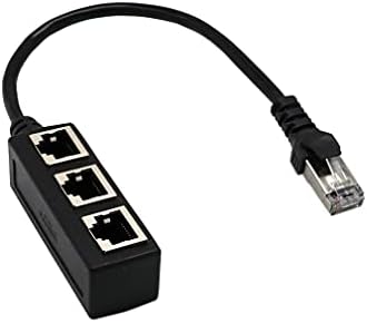 Съединители Сплитер Ethernet RJ-45 Кабелен Адаптер от 1 щепсела до 2/3 Штекерного порт ethernet жак локална мрежа Тел Ethernet RJ-45 Кабелен адаптер (САЩ, Дължина на кабела: 0.6 м, цвят: 1