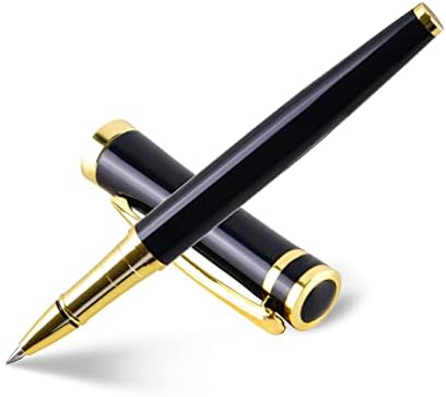 Химикалка писалка DSKPRTE в кутия за подарък, луксозна писалка за писане с 2 допълнителни заправками черно мастило, луксозни химикалки Ширина линия 0,5 мм, бизнес дръжка