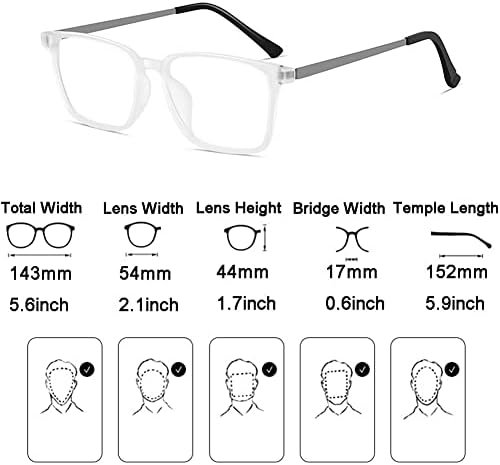 Очила за четене с блокиране на синя светлина, титанов извити линия, Модни Ридеры за мъже/жени, Антибликовые (Цвят: прозрачен размер: 3.0 X)